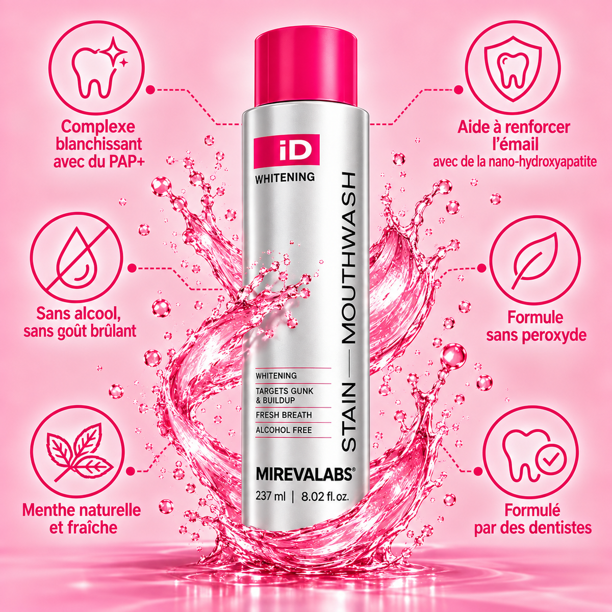 Mirevalabs Bain de Bouche Blanchissant Fraîcheur & Éclat