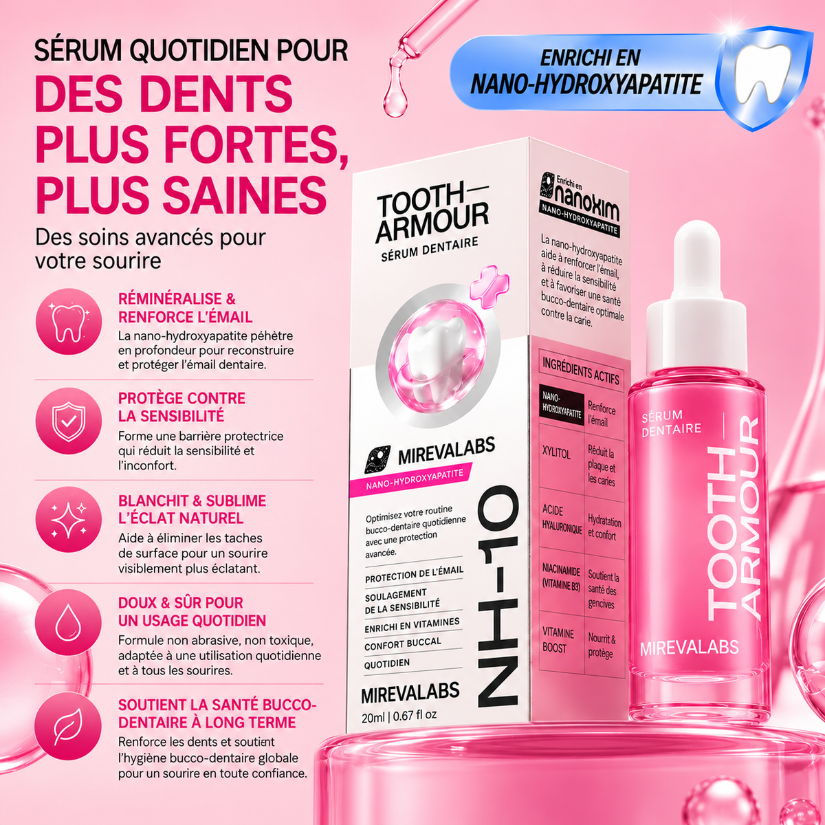 MIREVALABS TOOTH ARMOUR™ Sérum de Soin Dentaire Avancé